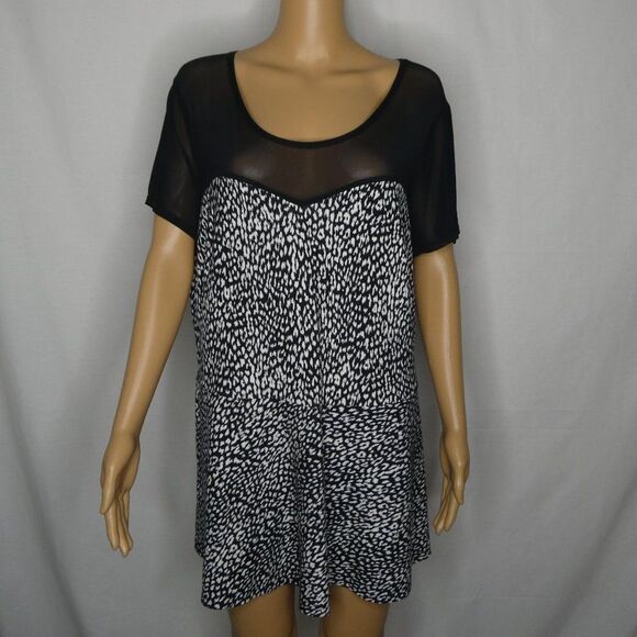 Torrid Leopard Print Sheer Peplum Blouse Top Sz 2 - Picture 1 of 9